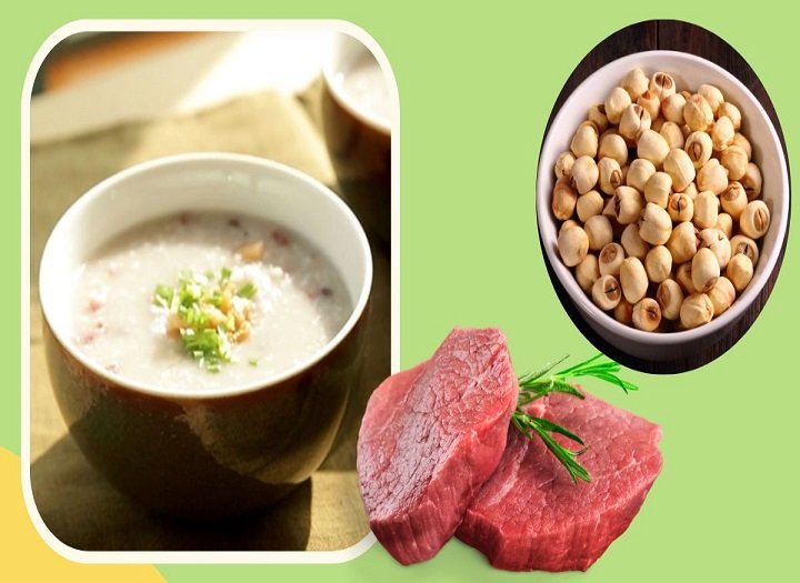 cháo bò hạt sen cho bé